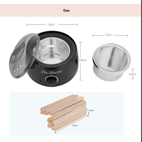 Vax Värmare Professionell Kit 500ml, Vax Värmare för hårborttagning, 4 paket med hårda vaxbönor 10 vaxspatlar