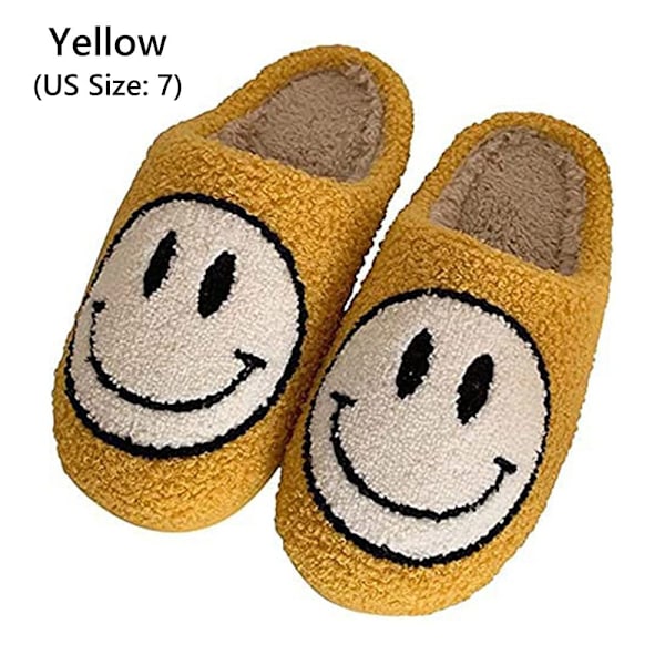 Smiley Kvinner Vinter Varme Tøfler S yellow-FS4- yellow EU Size 37-38