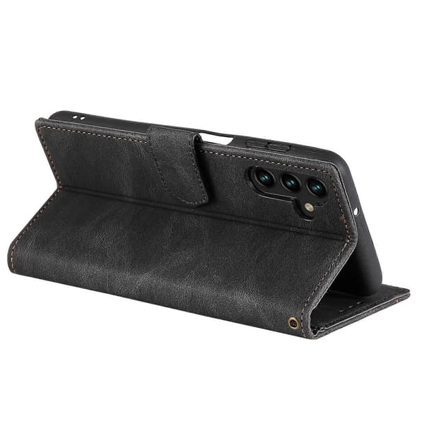 Samsung Galaxy A17 5G Plånboksfodral i Läder med Splittrad Söm och Handledsrem