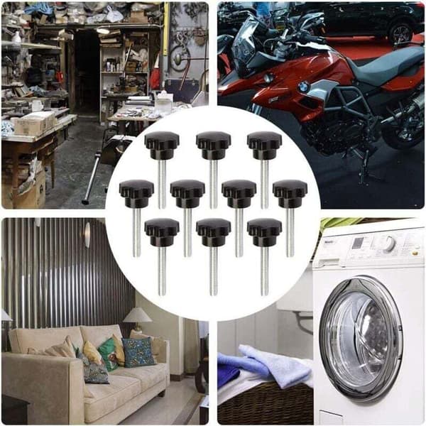 M8 Star Screw 10pcs M8x50mm Star Knob Thumb Screw with Handle Compatible with Star Nut Bolts