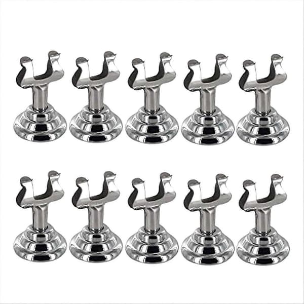 Mini Menu Card Holders, Table Number and Place Card Holders in Metal, Suitable for Weddings, Restaurants, Cafes | 10-Pack, Silver