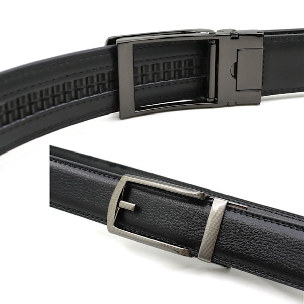 Klickbälte för män Läderbälten SVART 120CM 120CM black-FS2- black 120cm-120cm