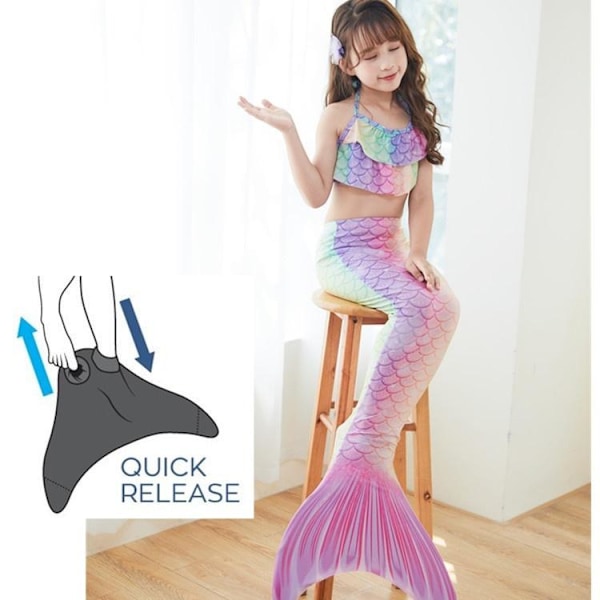 Havfrue Badedragt Monofin Havfrue Fin Børn Havfruer Pakke C (med monofin pack C (med monofin) XL (9-11 år)