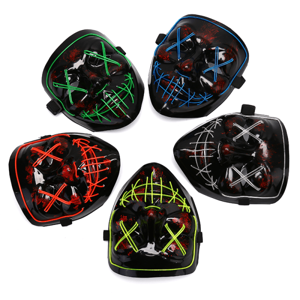 LED-valomask EL-lanka valaisee The Purge -elokuvan asun valo P Sininen onesize