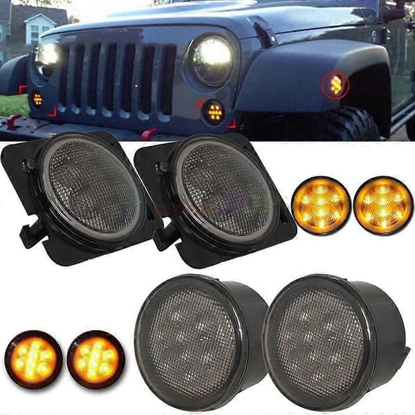 Ravfargede LED-blinklys for 2007~2017 Jeep Wrangler JK combo