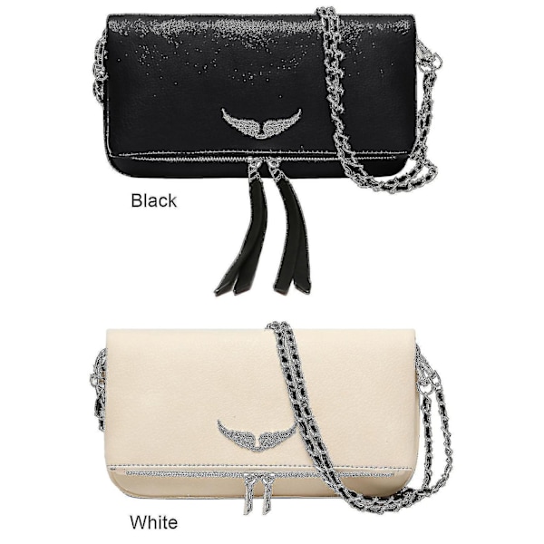 Zadigvoltaire Damväska i Läder, Messenger Bag, Axelväska med Rhinestone-Dragkedja - WELLNGS-FS1-