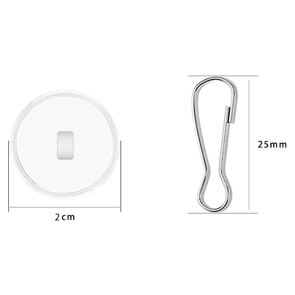 20 Pieces 2 cm Transparent Self-Adhesive Ceiling Hooks Self-Adhesive Hooks Ceiling with Flagpole Clips-FS-