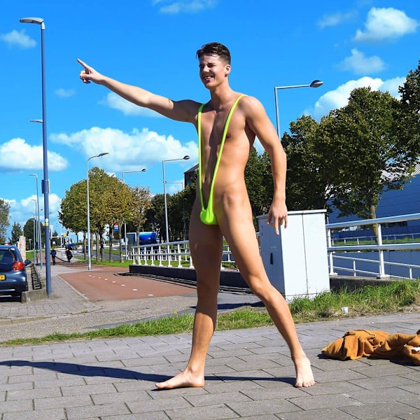 Borat, Mankini - Neongrøn Green Grön