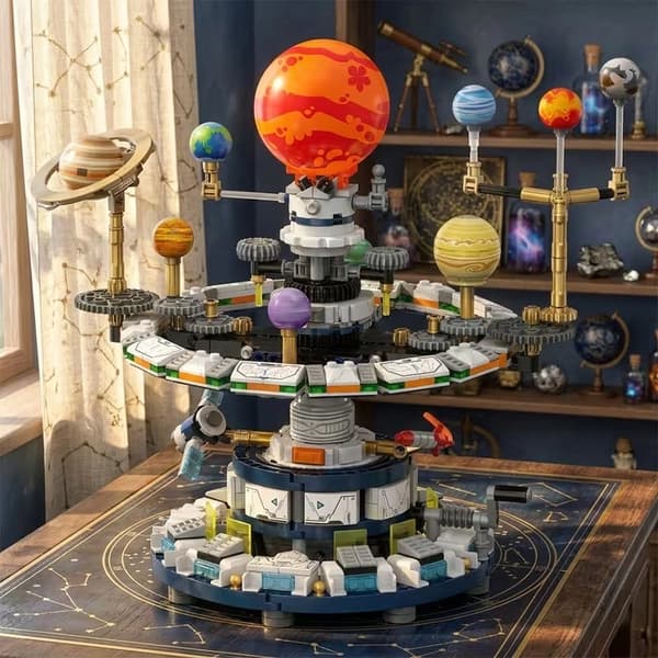 STEM Byggesett for Solsystemet med Mekanisk Gir Planetariummodell for Barn Solar System Bl