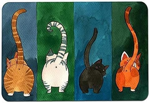 Welcome Doormat, Cat Pattern Welcome Doormat, Non-Slip Doormat-FS-