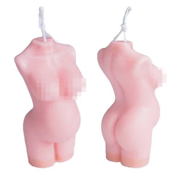 Ljusform Stearinljus Gravid Kvinna 3D 9cm vit white