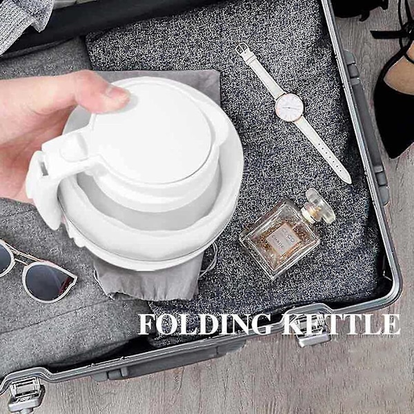 Foldbar Vandkeddel 2024 0,6L Silikon Rejsekoger Foldbar Elektrisk Vandkeddel til Camping Fw