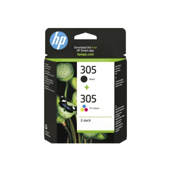 HP 305 - 2 kpl - musta, väri (syaani, magenta, keltainen) - alkuperäinen - mustepatruuna 500