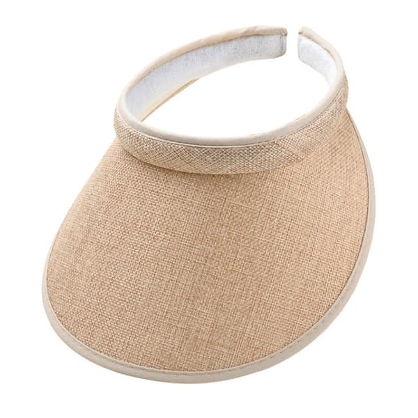 Kvinders bredskyggede solhat, bærbar stråhat, solbeskyttelse, strandhat, sommermode Beige