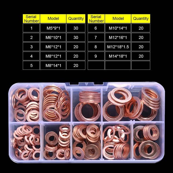 Kuparitiiviste Kupari Tiiviste Kiinteä 200 kpl 200PCS