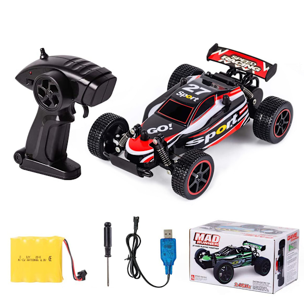 RC Racingbiler 2.4Ghz Høy Hastighet Radiostyrt Bil 1:20 2WD Racing Lekebiler Elektrisk Bil Rask Race Buggy Hobby Bil (Rød 23211) red