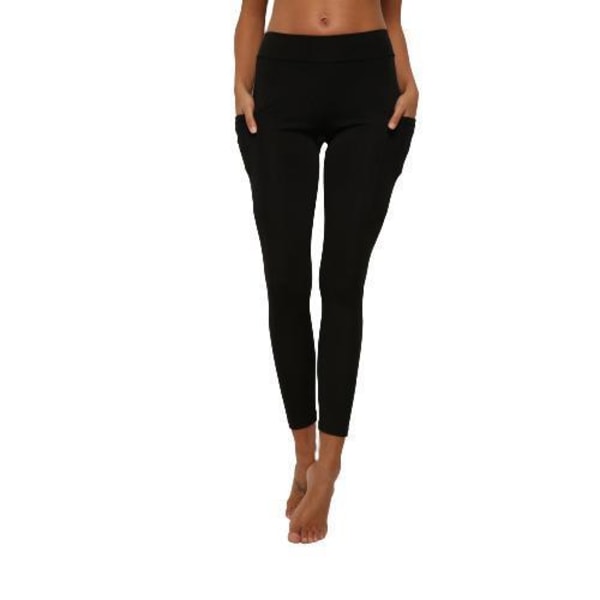 Svarte Leggings med 2 Lommer Svart Black xl
