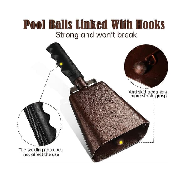 10 inch Steel Cowbell/Noise Maker with Handle, Cheering Bell for Sports. Solid School Handbell
