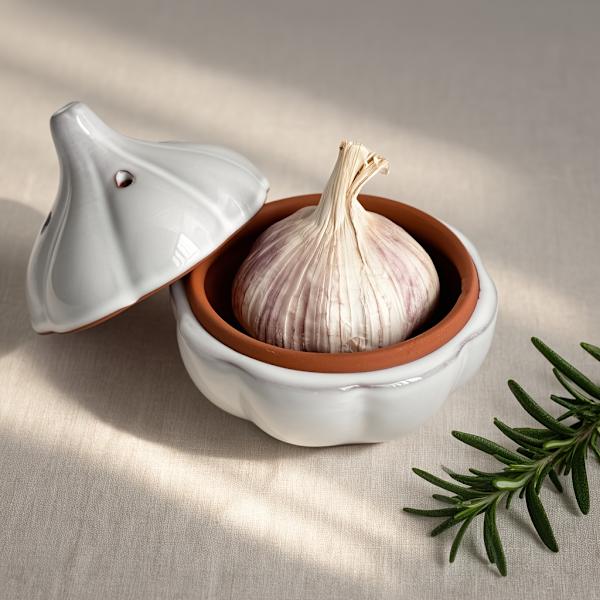 Ceramic Garlic Keeper with Ventilation Holes, Durable Garlic Storage Container-FS-