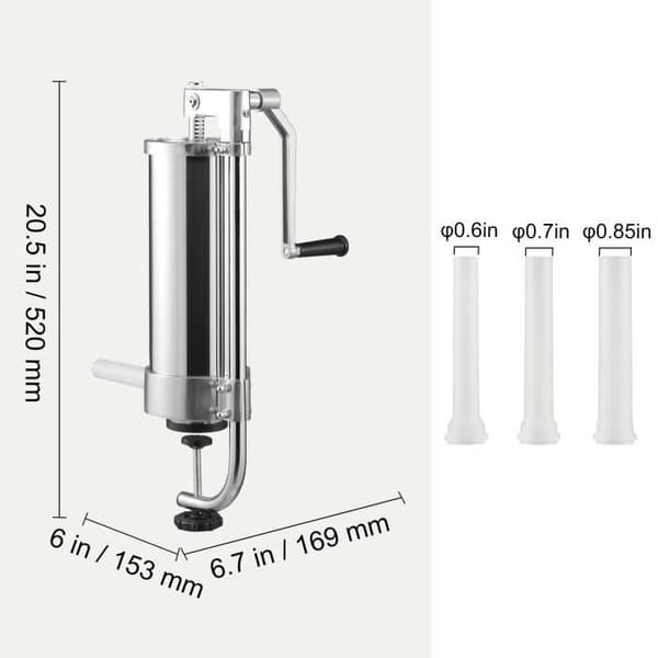 3L manuel pølsestopper - VEVOR - 3 rør rustfrit stål vertikal pølsemaskine-FS-