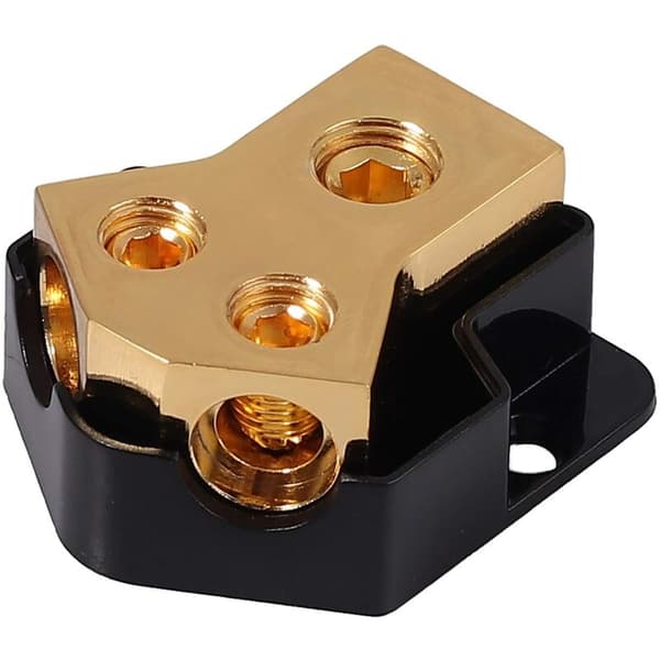 Power Distribution Block, 1 Input Gauge 0/2/4 with 2 Output Gauges 4/8 for Power Amplifier, Car Audio Power Distribution