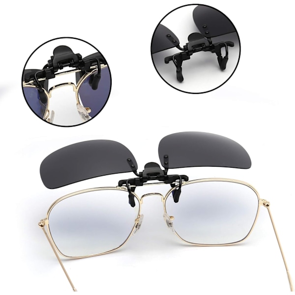 Polariserede Clip-On Solbriller Rammeløse Flip-Up Linser-FS1-