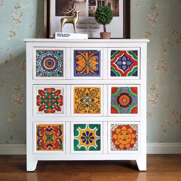24 Colorful Mandala Tile Stickers 15x15cm, Kitchen Bathroom
