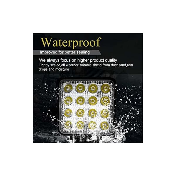 48W LED Work Light Offroad Floodlight 12V 24V Driving Light Headlight Extra Headlight for Tractor Excavator Car SUV, UTV, ATV HIASDFLS-FS-