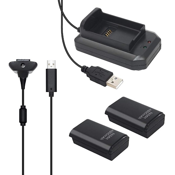 Laddningsbart spelkontrollbatteri ersättningskit kompatibelt med Xbox 360