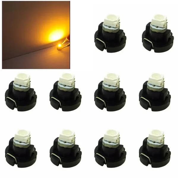 New 10pcs T3 T4.2 T4.7 1SMD LED Low Consumption High Brightness Long Life Bulb NEO Wedge Dashboard Indicator Light Yellow