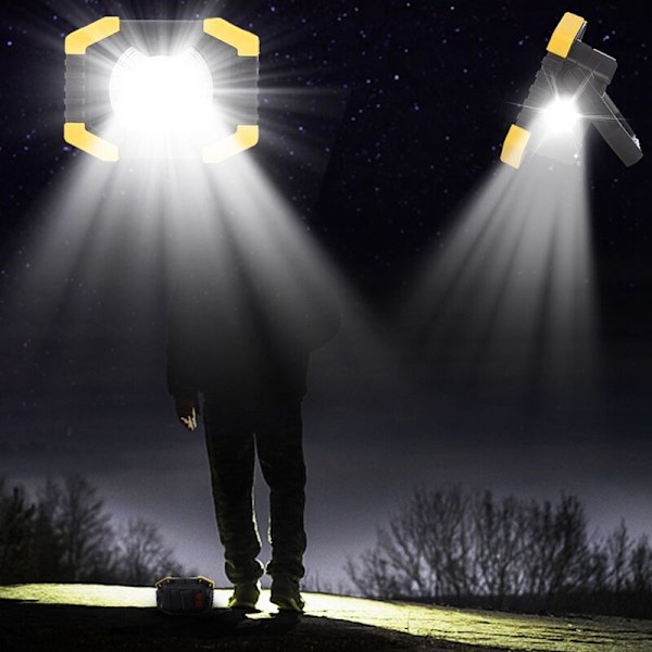 50W Bärbar Solcellsdriven LED-strålkastare Arbetslampa USB-laddningsbar