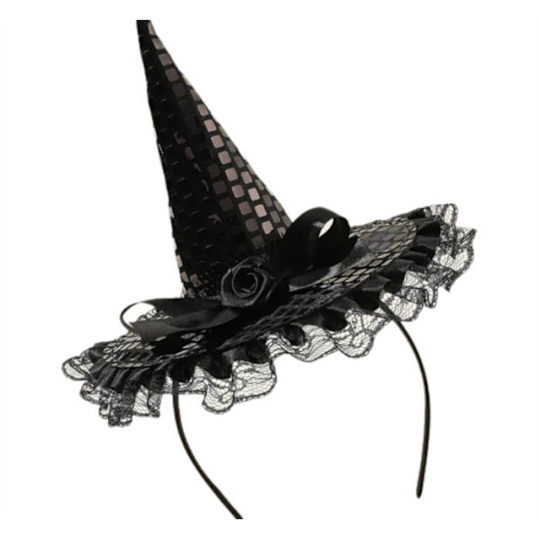 Halloween-huvudbonader Häxhatt Hårsnoddar Black