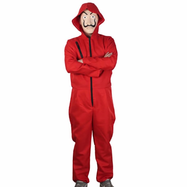 Salvador Dali Papirhuset Cosplay Pengeranet Jumpsuit + Maske M