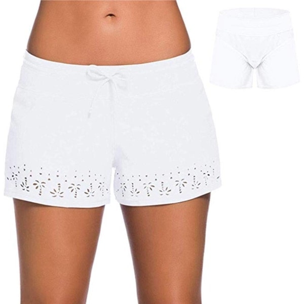 Dame Bikinitruser Badeshorts Beach Shorts Hot Pants Badeklær. Hvit, XXL
