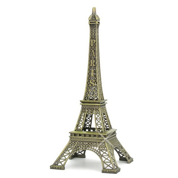 Bronzefarvet Paris Eiffeltårn Statue Vintage-FS-