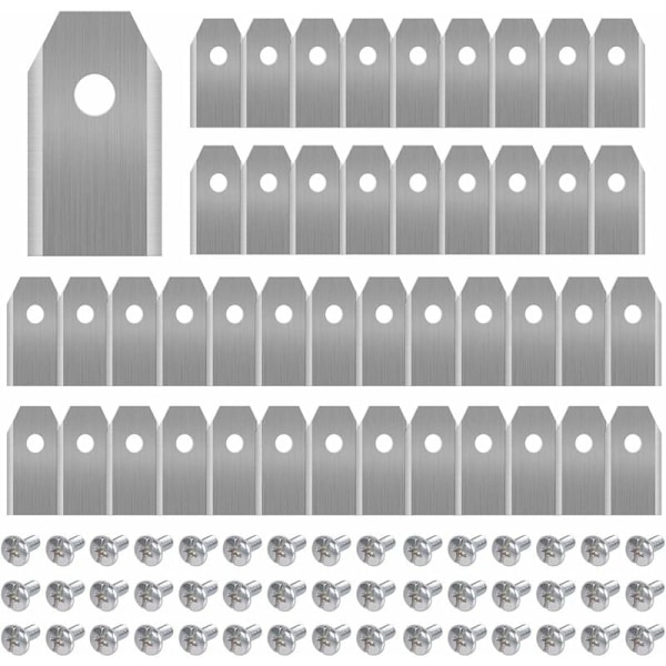 45 x Titanersättningsblad, gräsklipparblad för alla Husqvarna Automower, Gardena, Yardforce robotgräsklippare, Heavy Duty (3g/0,75mm) med skruvar