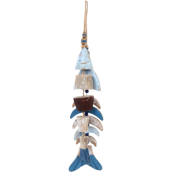 Träfiskar Hängande Dekorationer Nautiska Ornament Strandtema