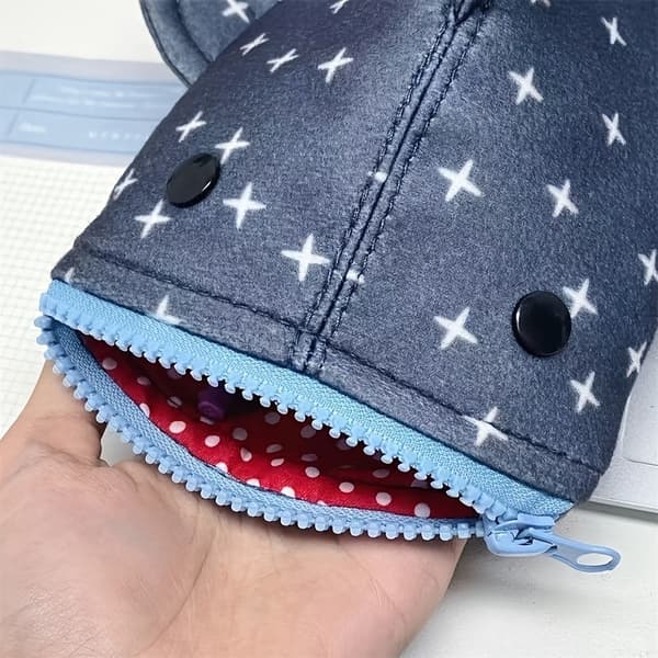 Haj Pennfodral Dragkedja Väska Denim-Look Brevpappershållare Not provided Shark