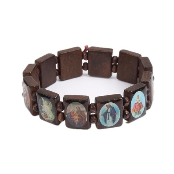 3 stk Jesus Armbånd Engel Armring Maria Religion Tro Tre Stretch Katolsk Ikon Velsignelse Smykker