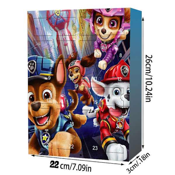 Julekalender Kopp 2024 med 24 Patruljefigurer, Dukker, Leker, 24 Dagers Nedtelling, Blind Box, Festivalgaver for Barn og Voksne-FS1- 7