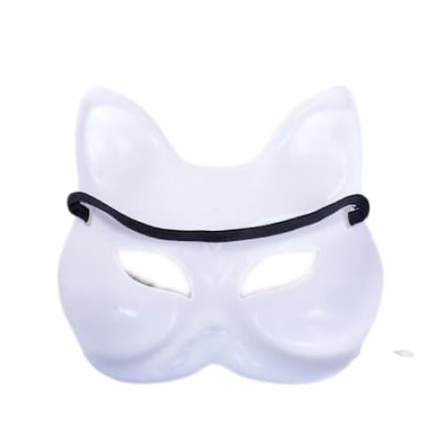 Kattemaske, plast, hvid-FS-