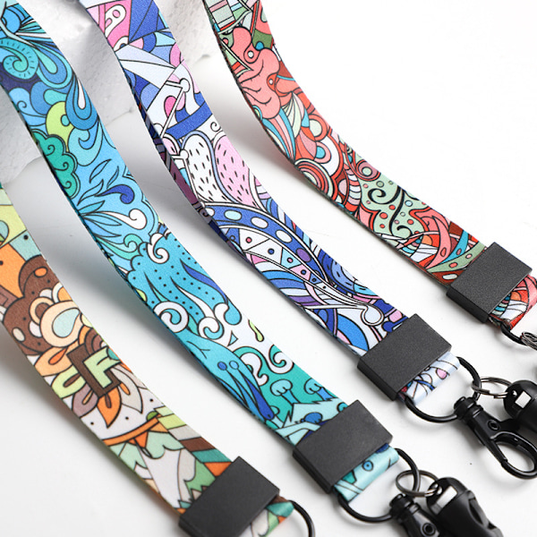 4 st Halsband Lanyard, Fullfärg Dubbelsidigt Tryck och Ide-FS1-
