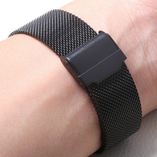 Klockarmband 18/20/22mm, mesh rostfritt stål Silver-FS1-