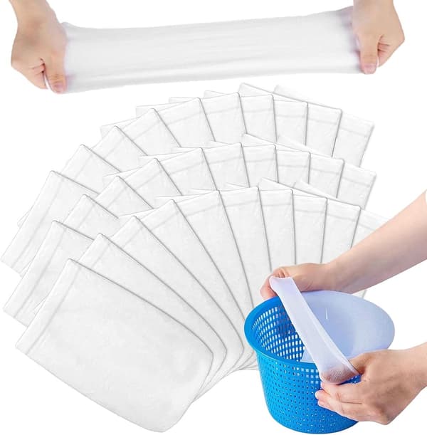 30x Skimmernet - Pool Skimmer Strømper - Skimmer Forfilter - Genanvendelige - Pool Skimmer Strømper Til Fjernelse Af Hår, Blade, Pollen - Til Nedgravede Og