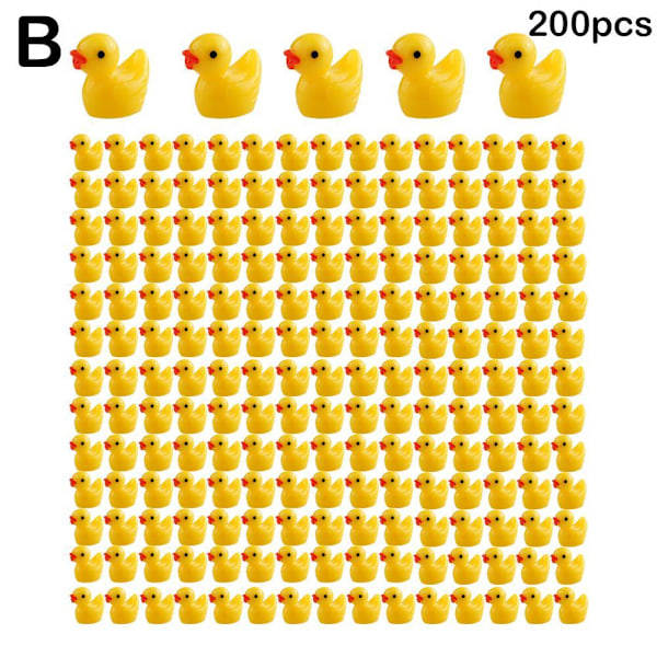 100/200 kpl Mini Gummi Ankat Miniatyyri Hartsi Ankat Keltainen Tiny D 200pcs yellow 200pcs