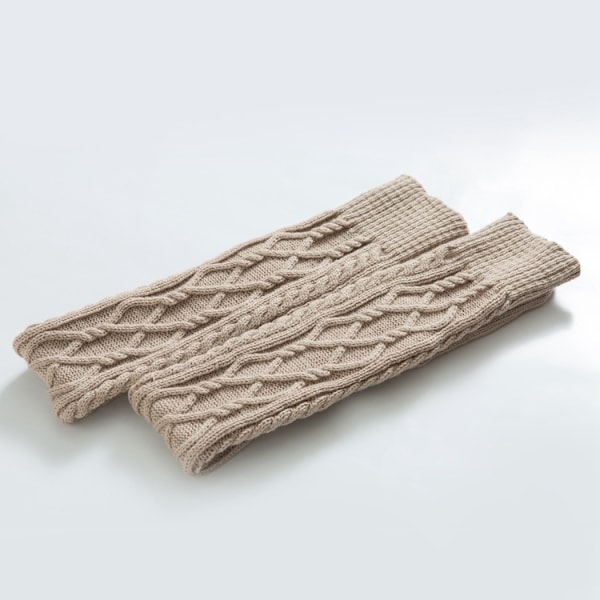 1 par Overknee vinterstrumpor för damer Stickade strumpor Legwarmers Stickade stövelstrumpor Beige