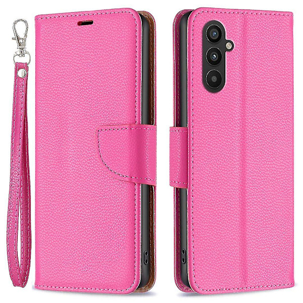 Telefonveske med lommebok for Samsung Galaxy A25 5G, Litchi-tekstur, stativ, anti-fall, med stropp