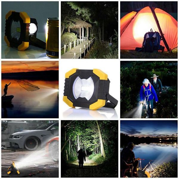 50W Portable Solar Floodlight LED Work Light USB Rechargeable Lamp-FS-