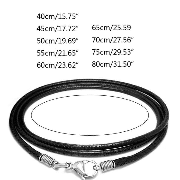 Flätat läderhalsband med rostfritt stålspänne för DIY-smyckestillverkning 75 cm