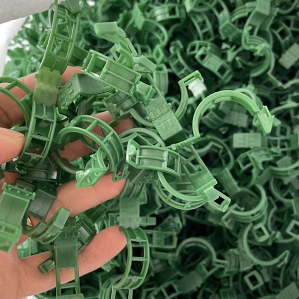 100/200/300 st växtstöd clips, växtklämmor för klätterväxter, ympverktyg upprätt växande återanvändbar (grön/vit) green-FS5- green 100pcs